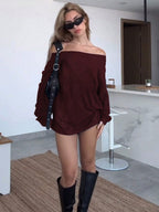Burgundy Loose Dress