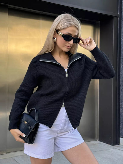 Knit Dual-Zip Sweater