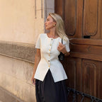 White Buttoned Slim Cardigan