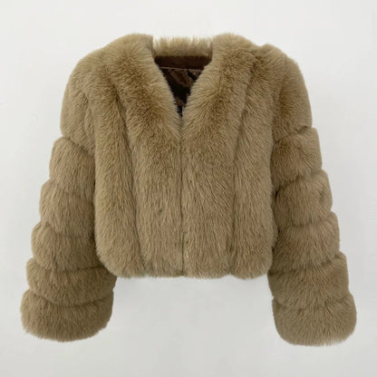 Luna Faux Fur Jacket - Mapel