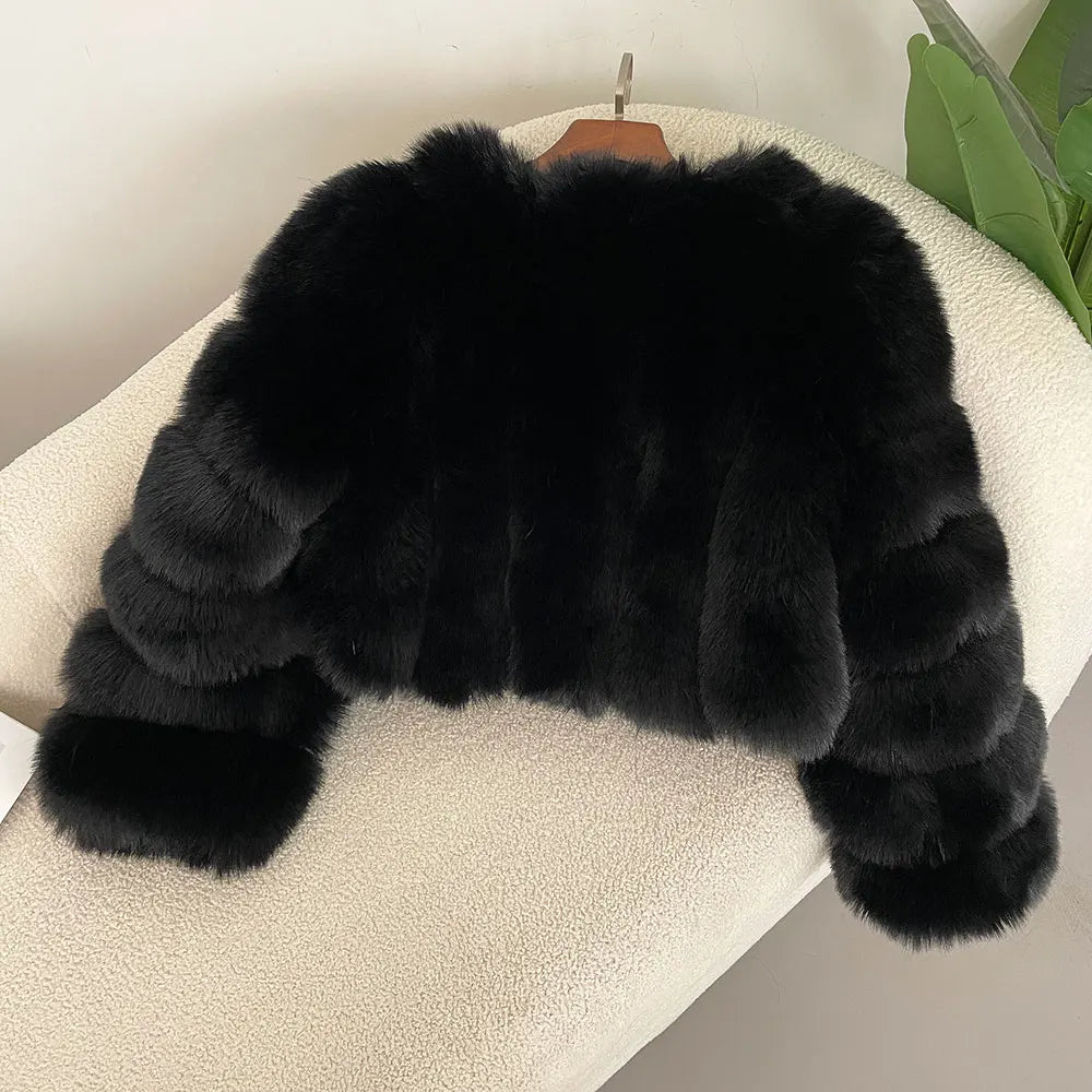 Luna Faux Fur Jacket - Mapel