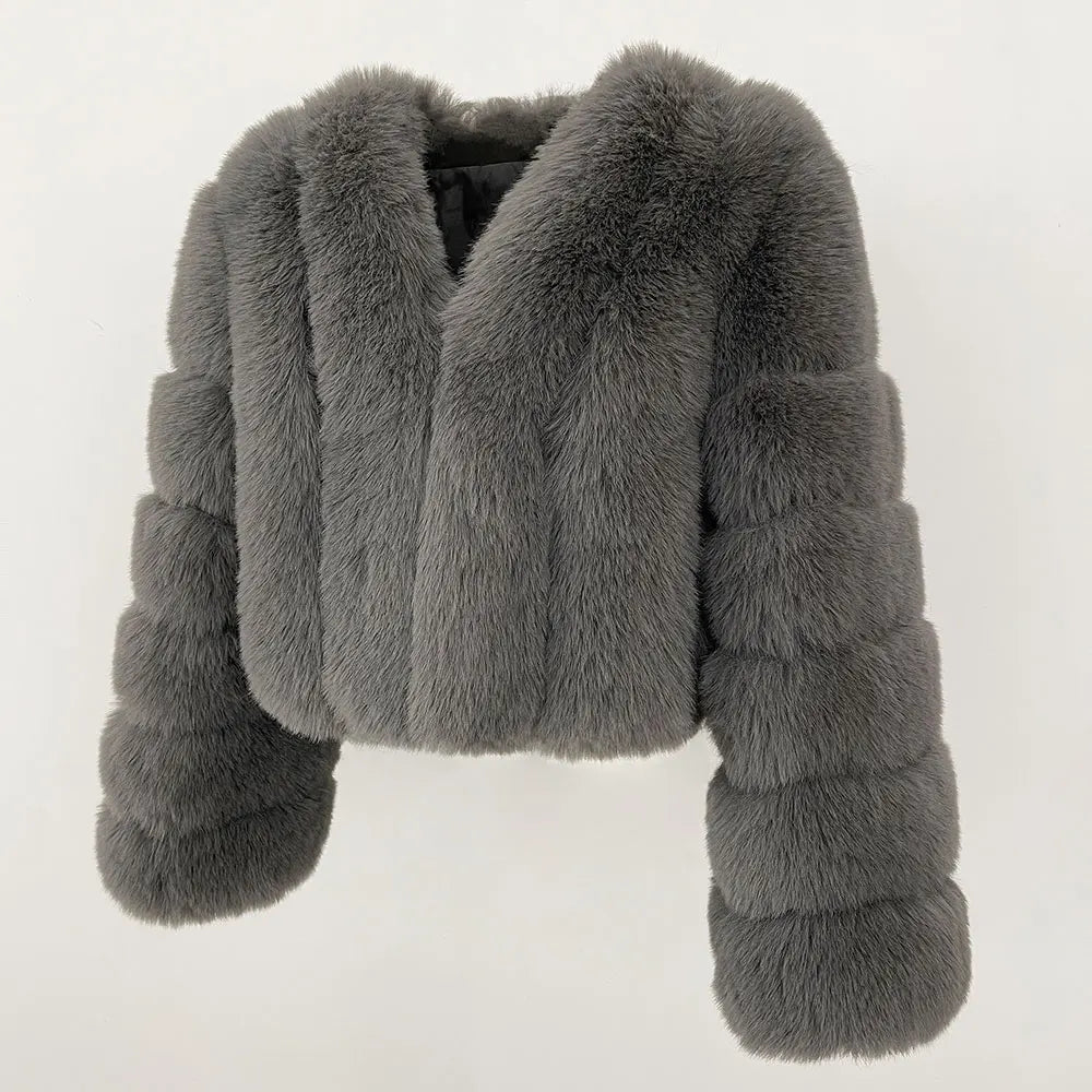 Luna Faux Fur Jacket - Mapel