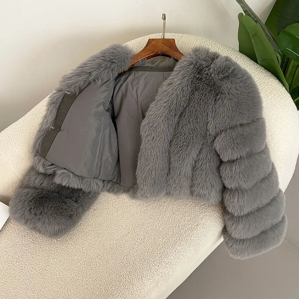 Luna Faux Fur Jacket - Mapel