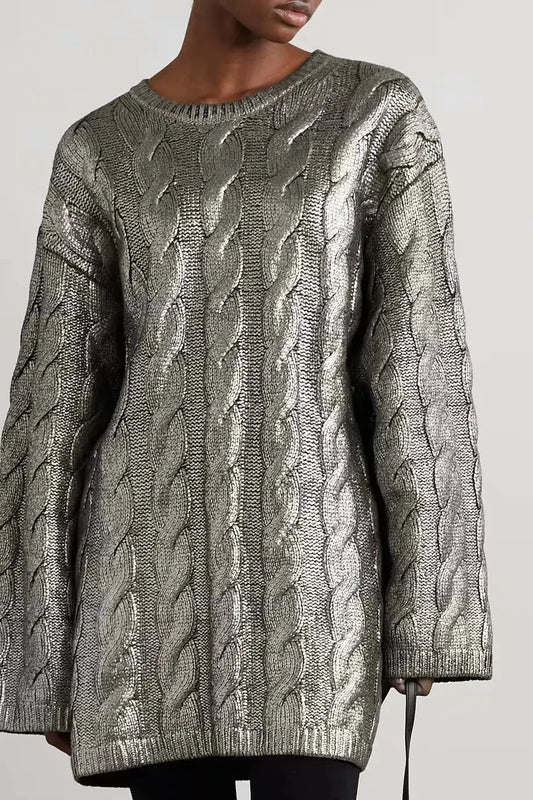 Lustre Metallic Sweater - Mapel